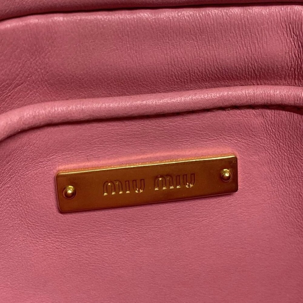 miumiu Matelasse Pink Leather Clutch Bag 422-052625 - Picture 14 of 14